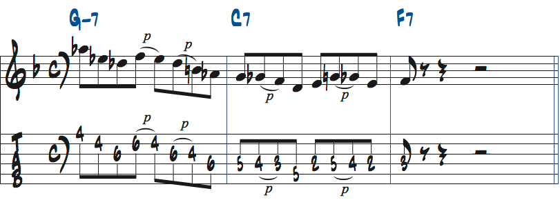 C7-F7で使えるリック3楽譜