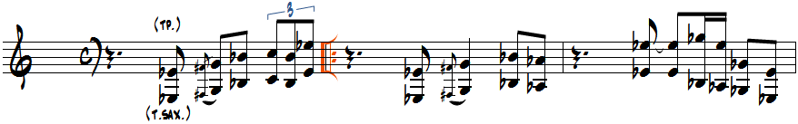 Sanduメロディー2声譜面例