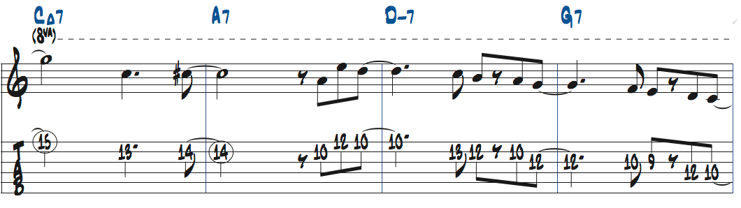 1-6-2-5でのアドリブ例4楽譜