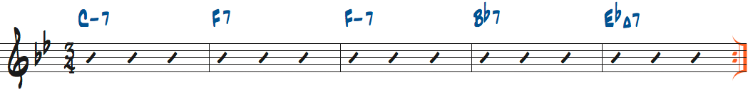 Cm7-F7-Fm7-Bb7-EbMaj7楽譜