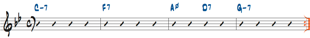 Cm7-F7-Am7(b5)-D7-Gm7楽譜
