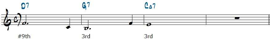 D7-G7-CM7コード進行楽譜