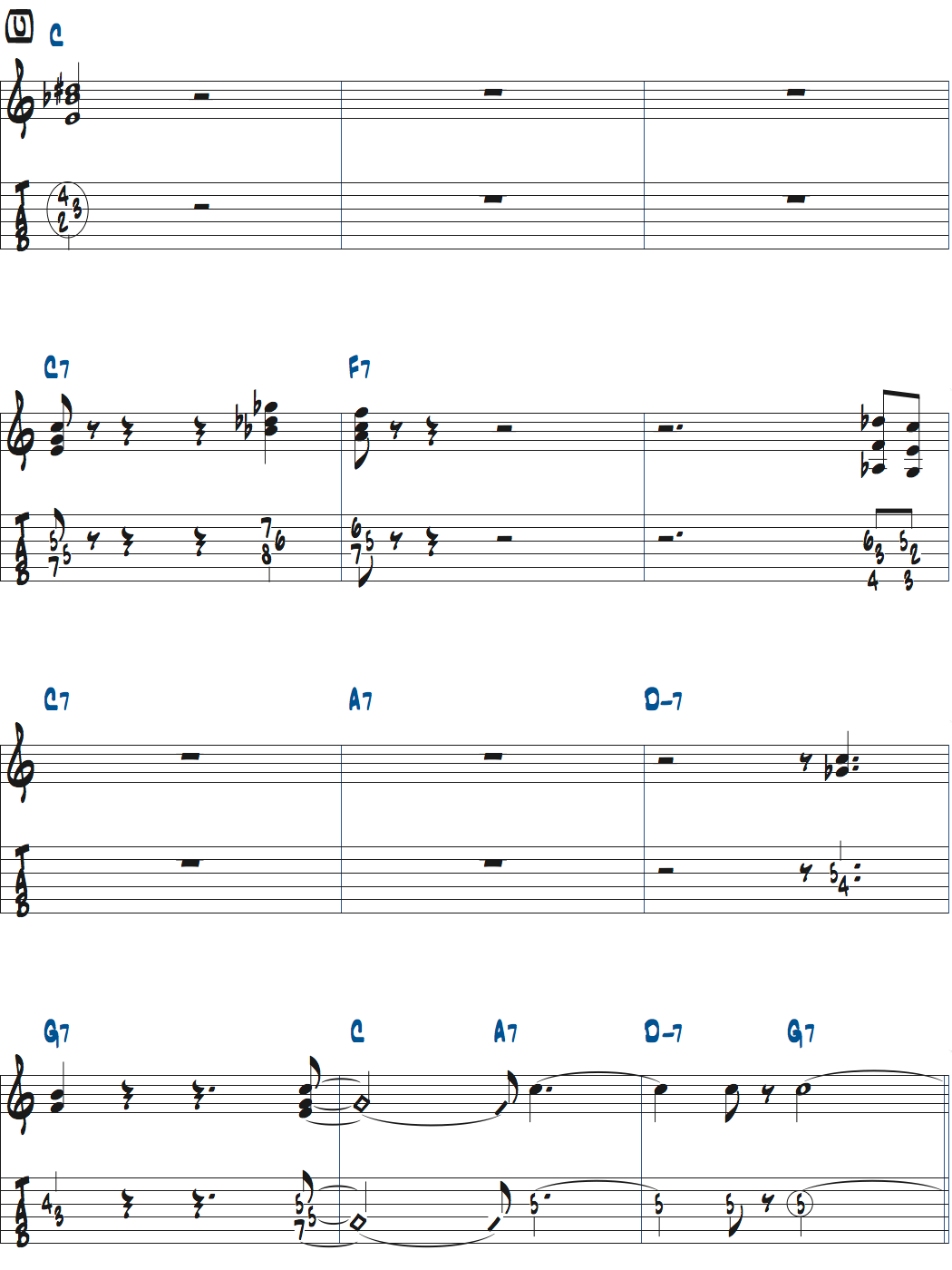 Mike MorenoのPerhapsコンピング6コーラス目楽譜