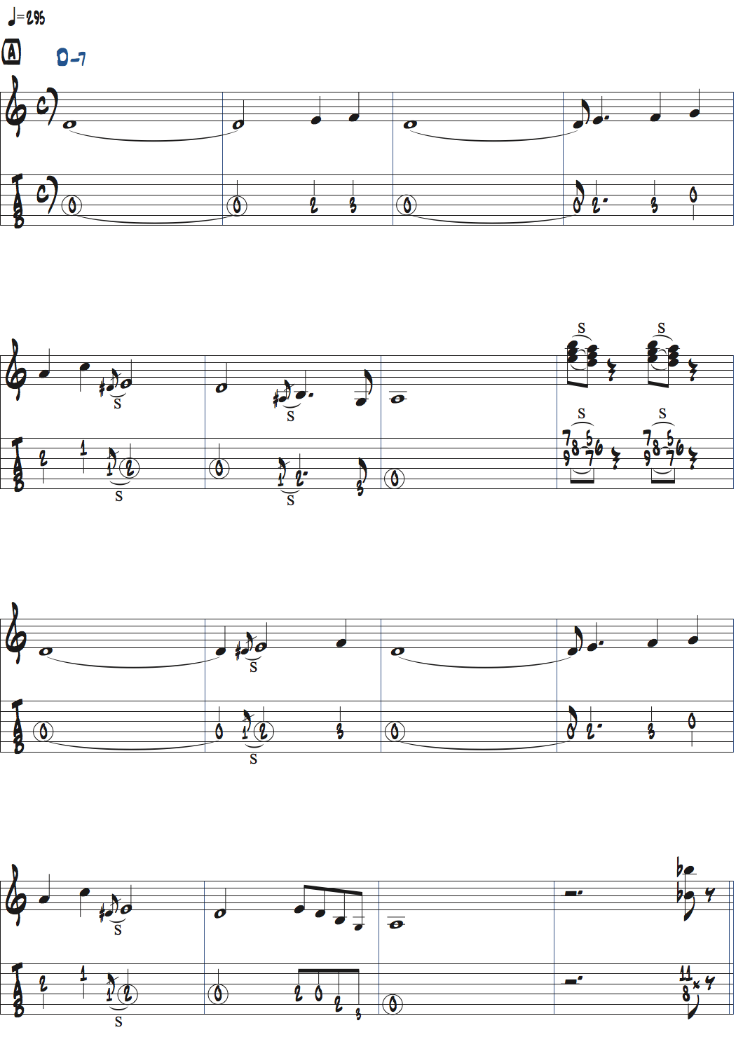 ウェス・ モンゴメリーimpressionsの前テーマ・メロディ楽譜ページ1